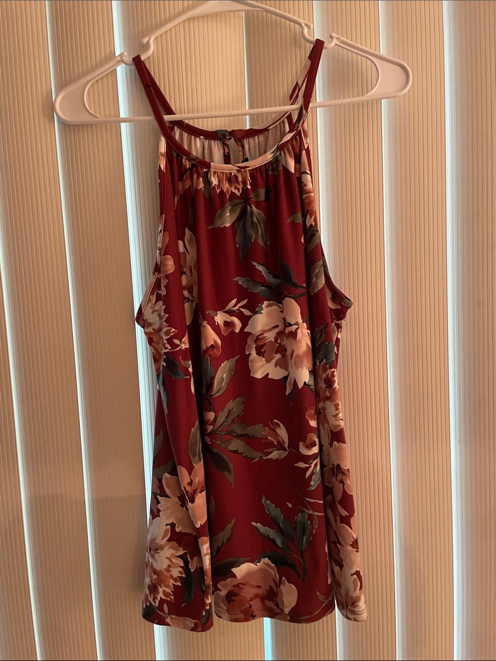 Papermoon Red Floral Halter Tank Top